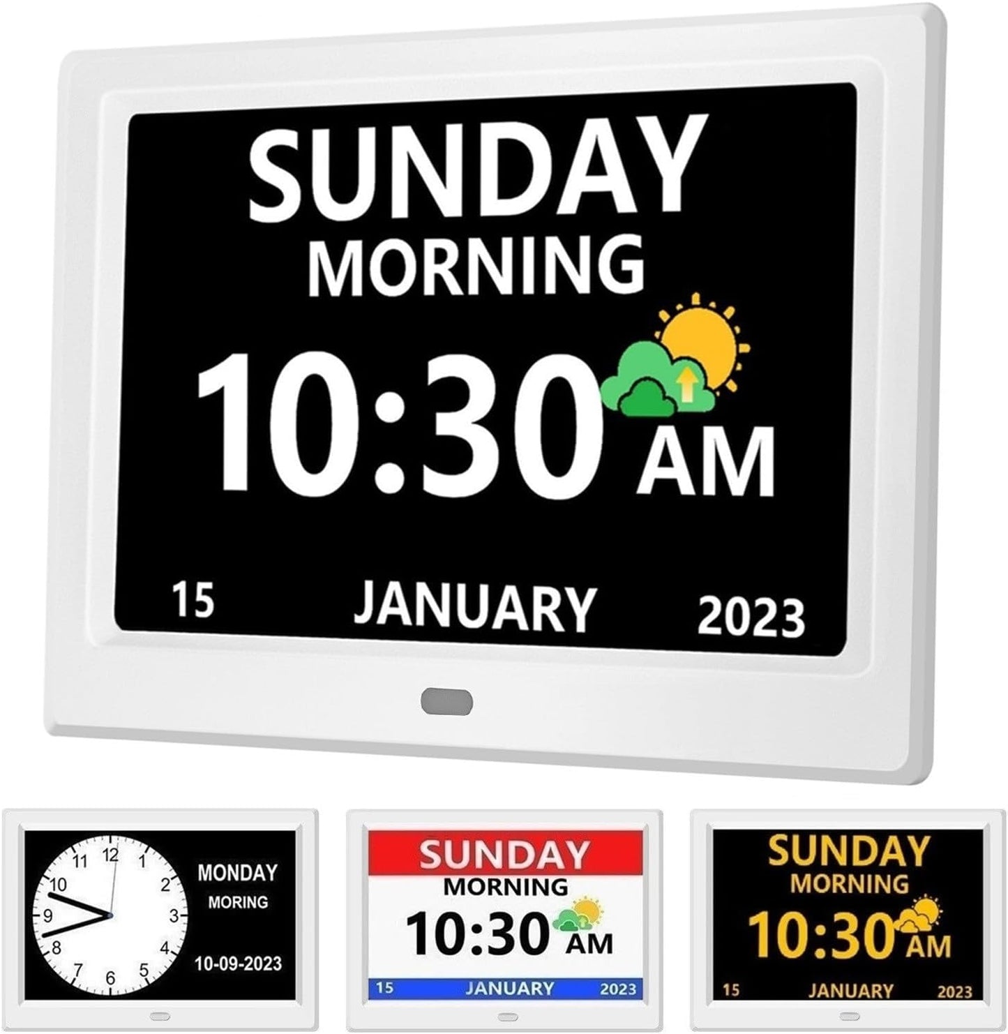 10 Inch Clock with Day and Date for Elderly Large Display