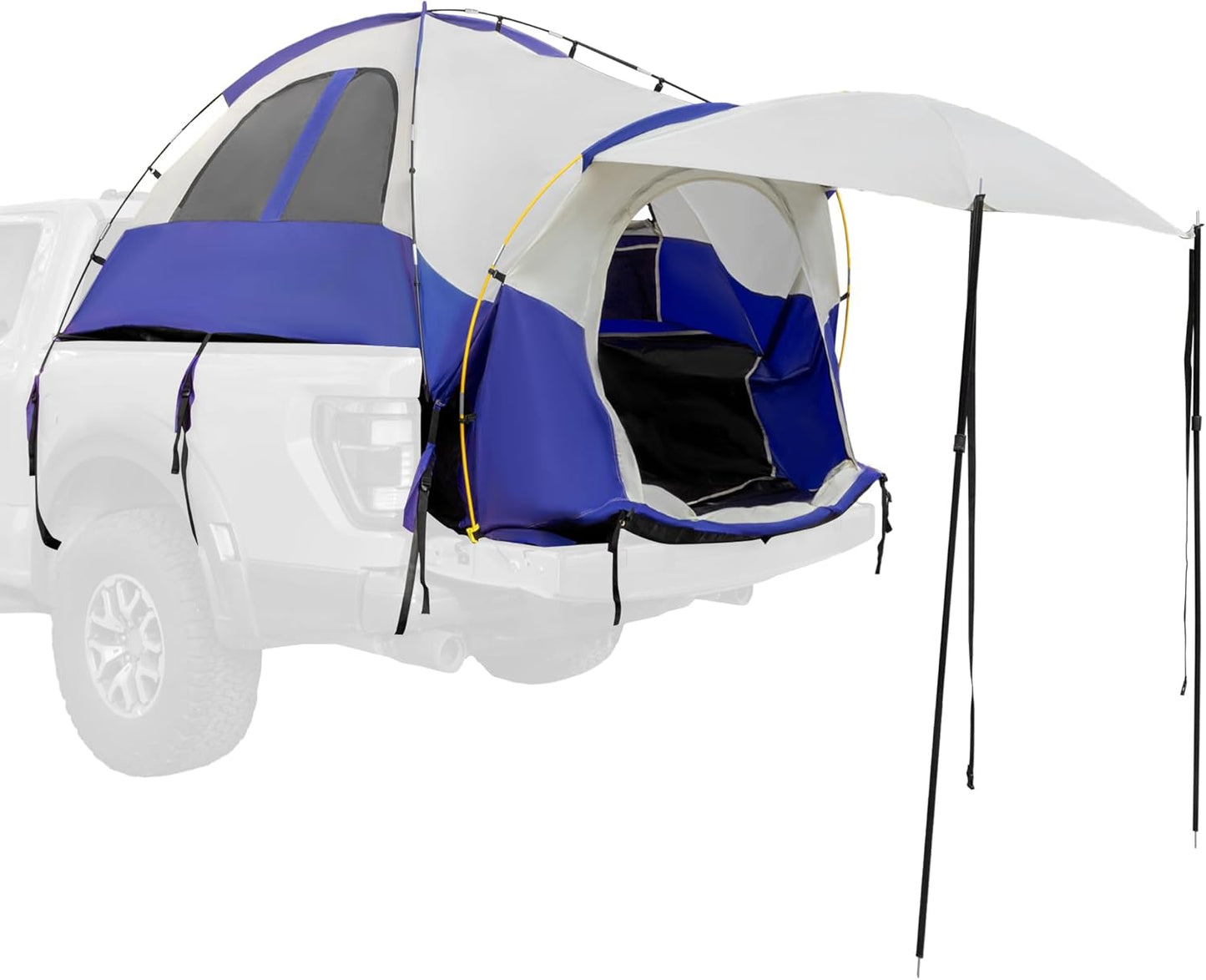 Waterproof Truck Tent for 2: Expandable Awning, Rainfly