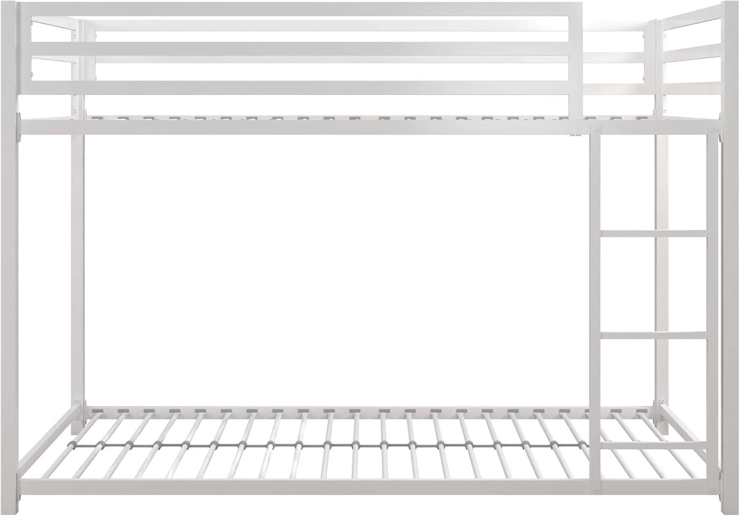 DHP Miles Low Metal Bunk Bed Frame for Kids - Space Saving Design