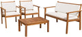 Flamaker Patio Furniture 4 Piece Outdoor Acacia Wood Set