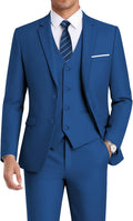 WEEN CHARM Men's 3-Piece Slim Fit Suit Set - Tailored Formal Tuxedo If