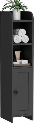 Small Bathroom Corner Floor Cabinet - Slim Toilet Storage for Tight