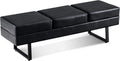 BarberPub Waiting Room Chairs 3-Seat Reception Bench - Durable Comfort