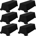 Showgeous 6 Pack Black Tablecloth 90 x 132 Inch for Events