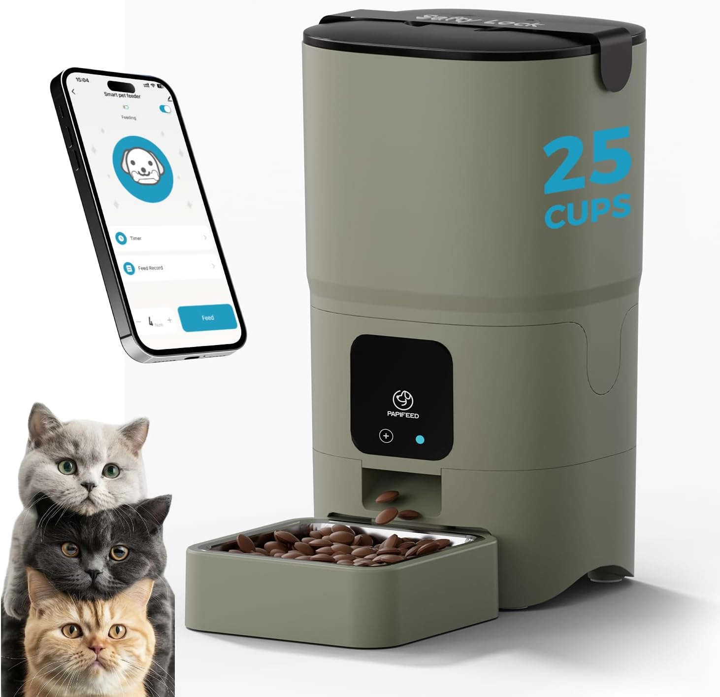 PAPIFEED Automatic Cat Feeder Upgrade with Smart Control Features