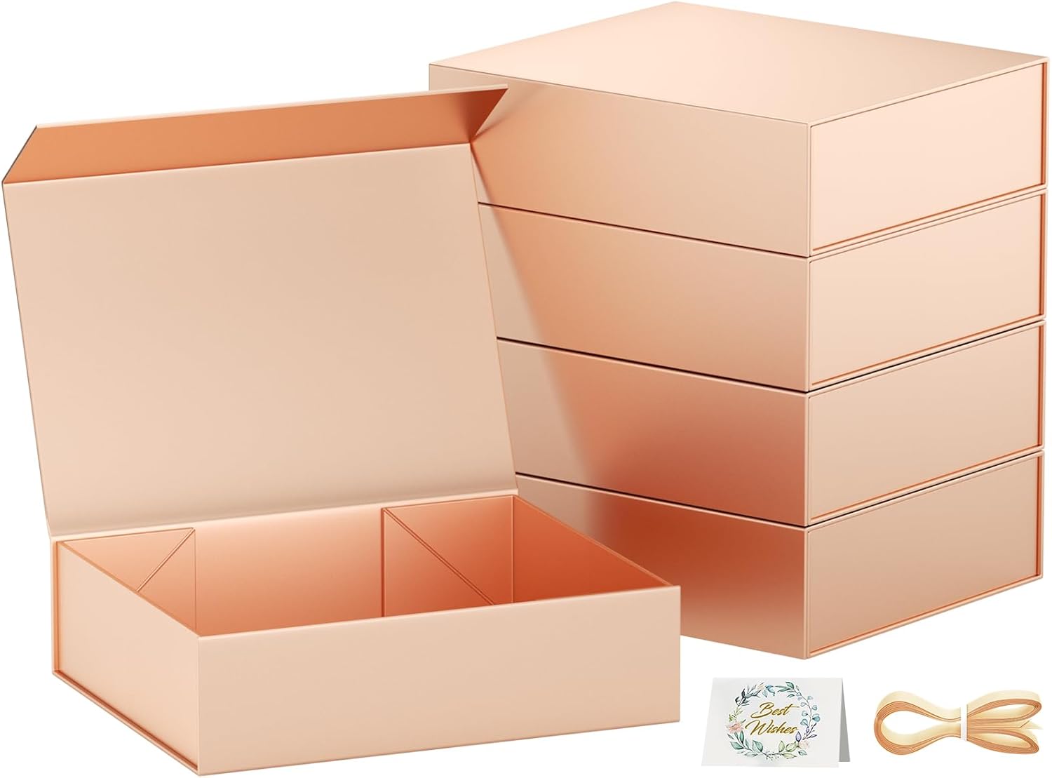 Rose Gold Gift Boxes with Lids for Elegant Present Wrapping