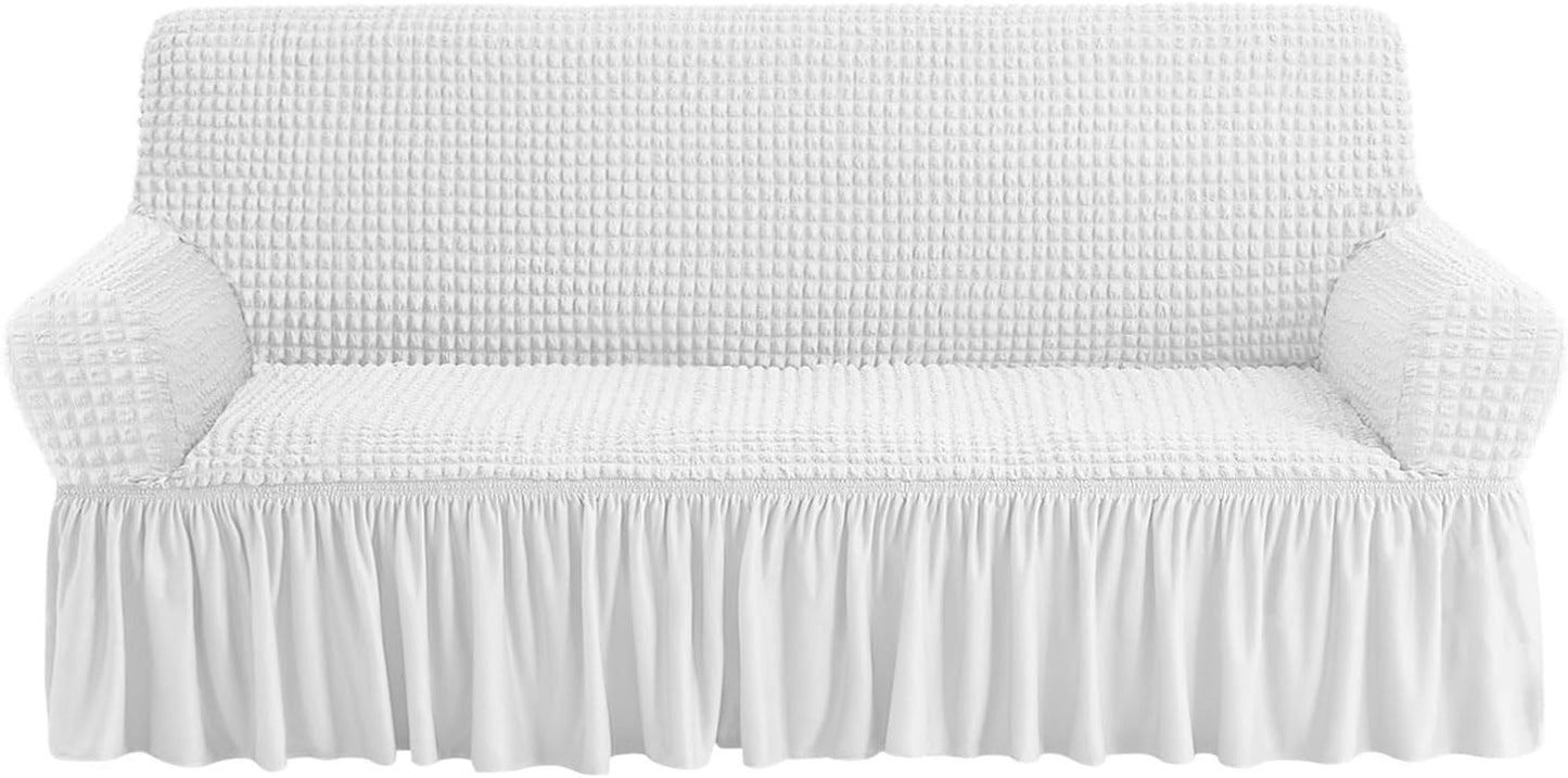 NICEEC Sofa Slipcover White Sofa Cover for 3 Seater Couch