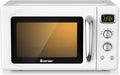 COSTWAY 900W Retro Microwave: 5 Power Levels & Auto Cooking