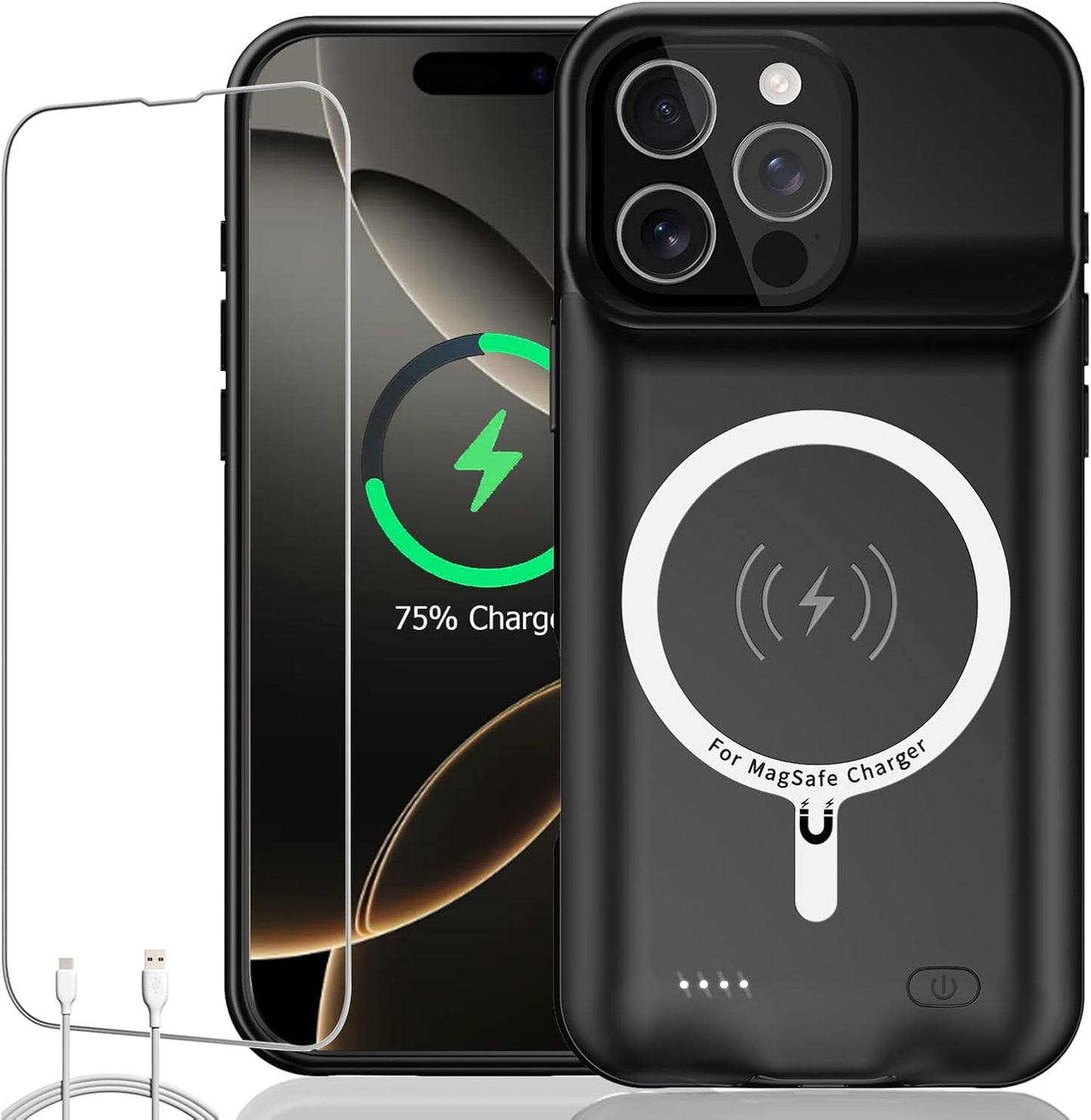 Battery Case for iPhone 16 Pro Max with 12000mAh Power