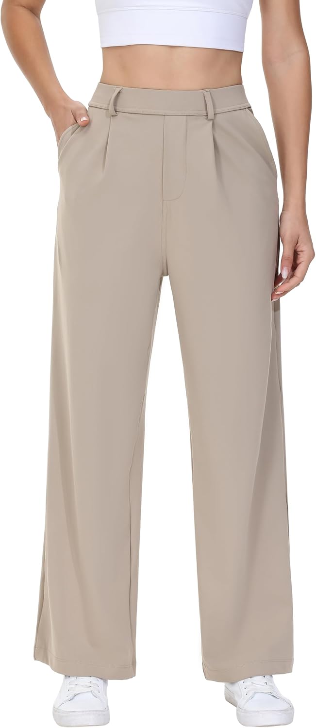 Womens Dress Pants Work Wide Leg Trousers for Business Casual