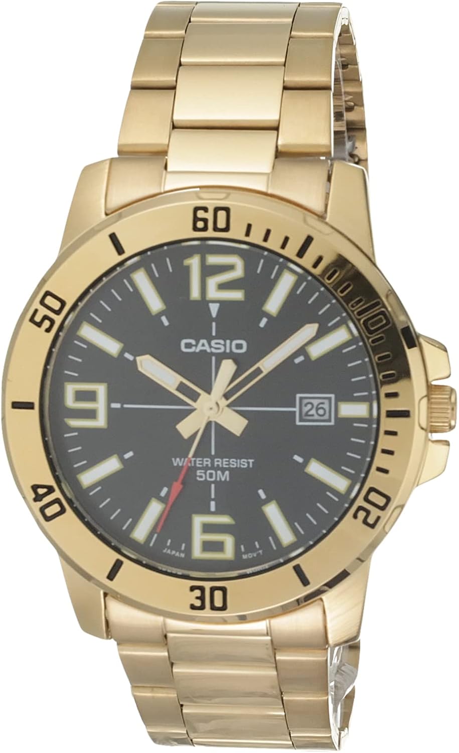 Men's Diver Style Stainless Steel Watch with Date Indicator at 3ft