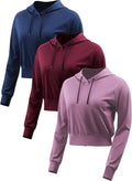 CADMUS Women's Workout Long Sleeve Hoodie Crop Top for Fitness