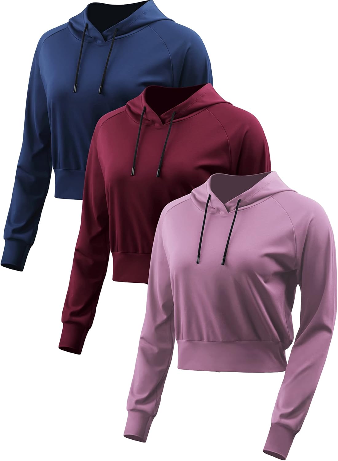 CADMUS Women's Workout Long Sleeve Hoodie Crop Top for Fitness