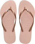 Havaianas Women's Slim Crystal Flip Flops - Slim Metallic Strap Shoes