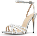 Rhinestone High Heels Stiletos Strappy Buckle Round Toe Pumps HOCHFART
