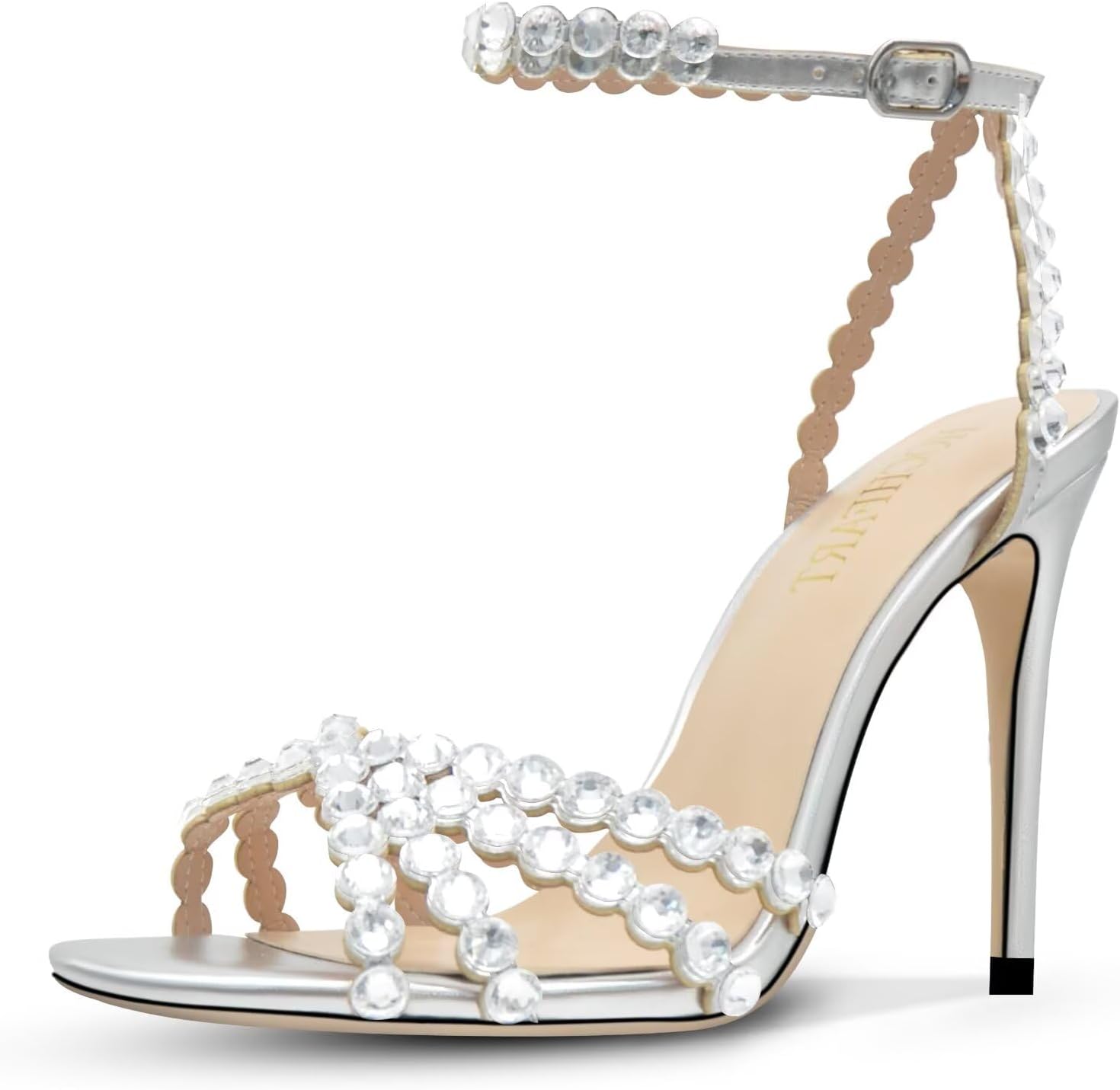 Rhinestone High Heels Stiletto Pumps for Women Dressy Occasions