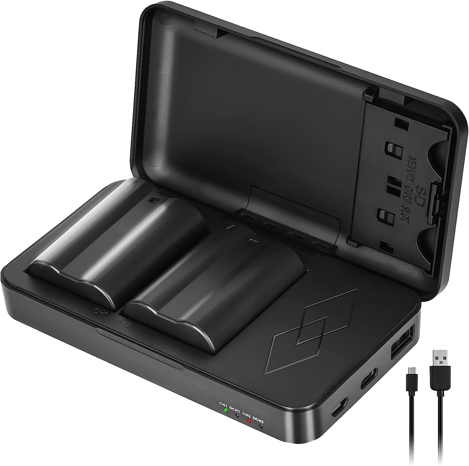 EN-EL15C Batteries and Charger Case for Nikon Cameras - 2 Pack