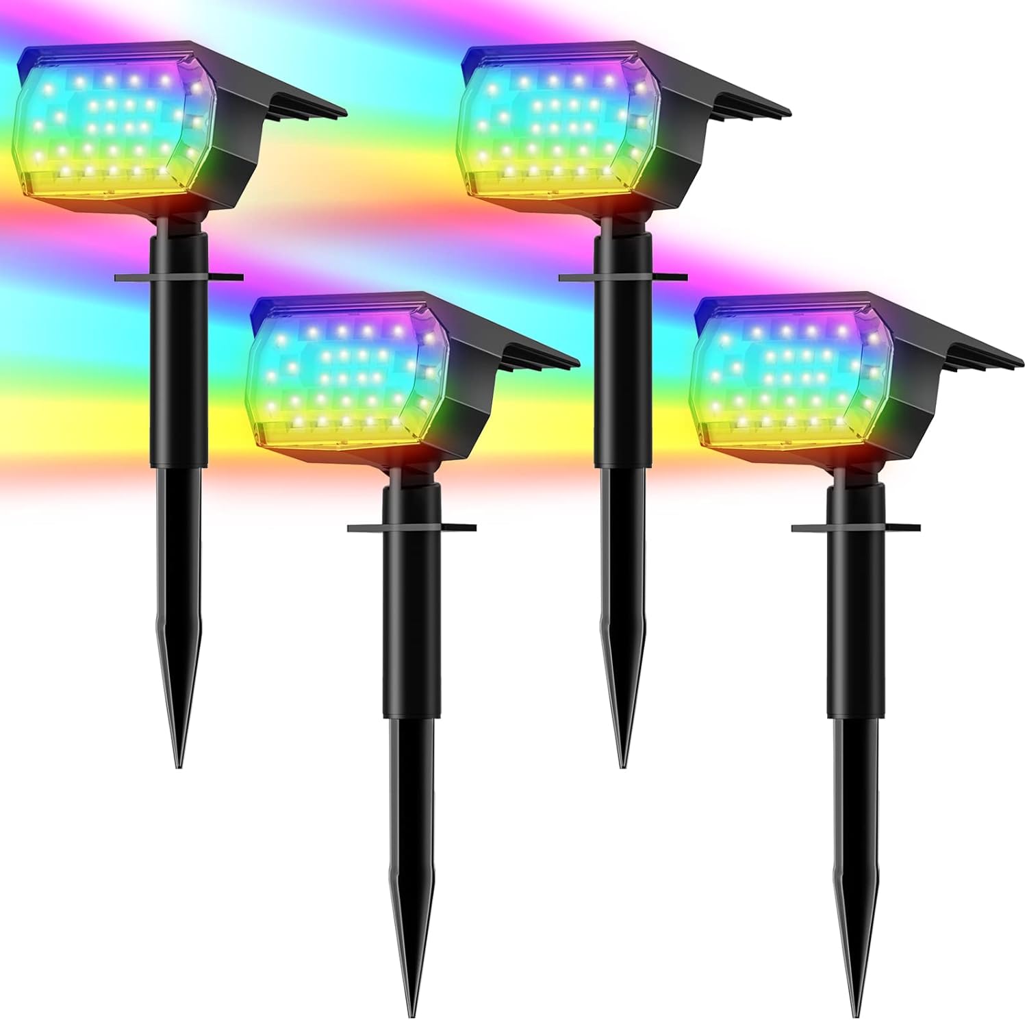 LANSOW Solar Spot Lights Outdoor Color Changing for Garden Pathway