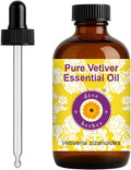 Pure Vetiver Essential Oil 120ml Steam Distilled - Deep Aromatherapy