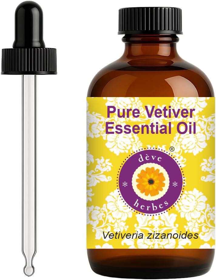 Deve Herbes Pure Vetiver Essential Oil for Skin and Hair Care