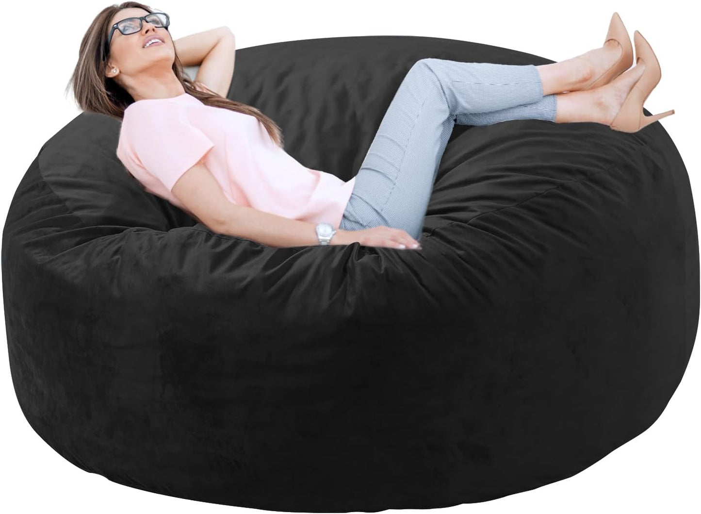 Memory Foam Adults Bean Bag Chair - Black 3 ft