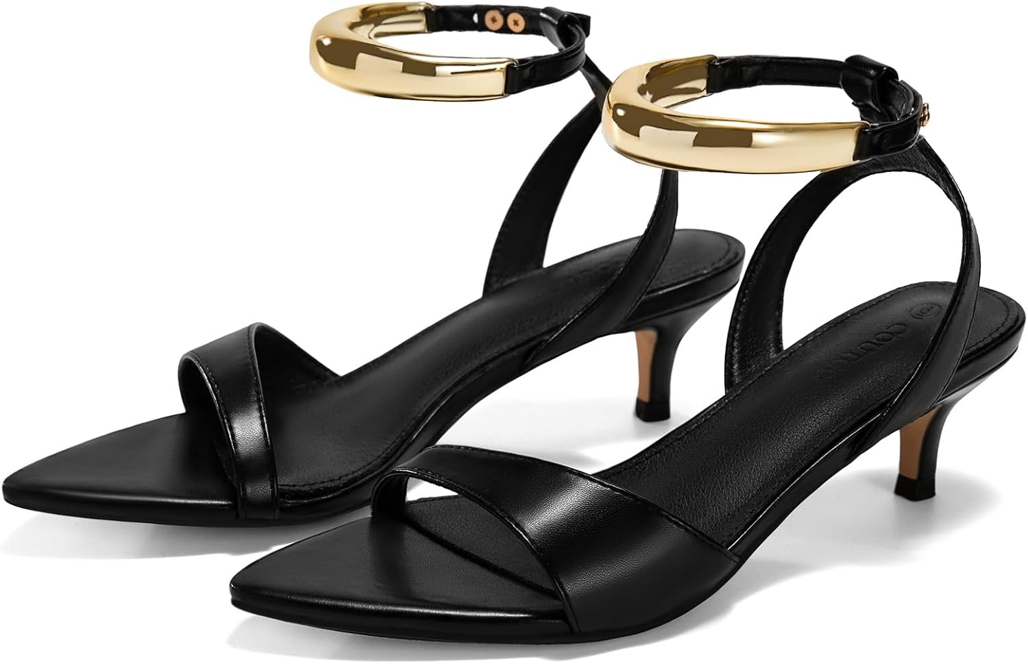 Coutgo Womens Low Kitten Heels Sandals for Summer Style