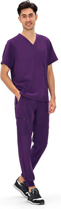 COZYFIT Scrubs for Men 11-Pocket V-Neck Set - Comfortable & Organized