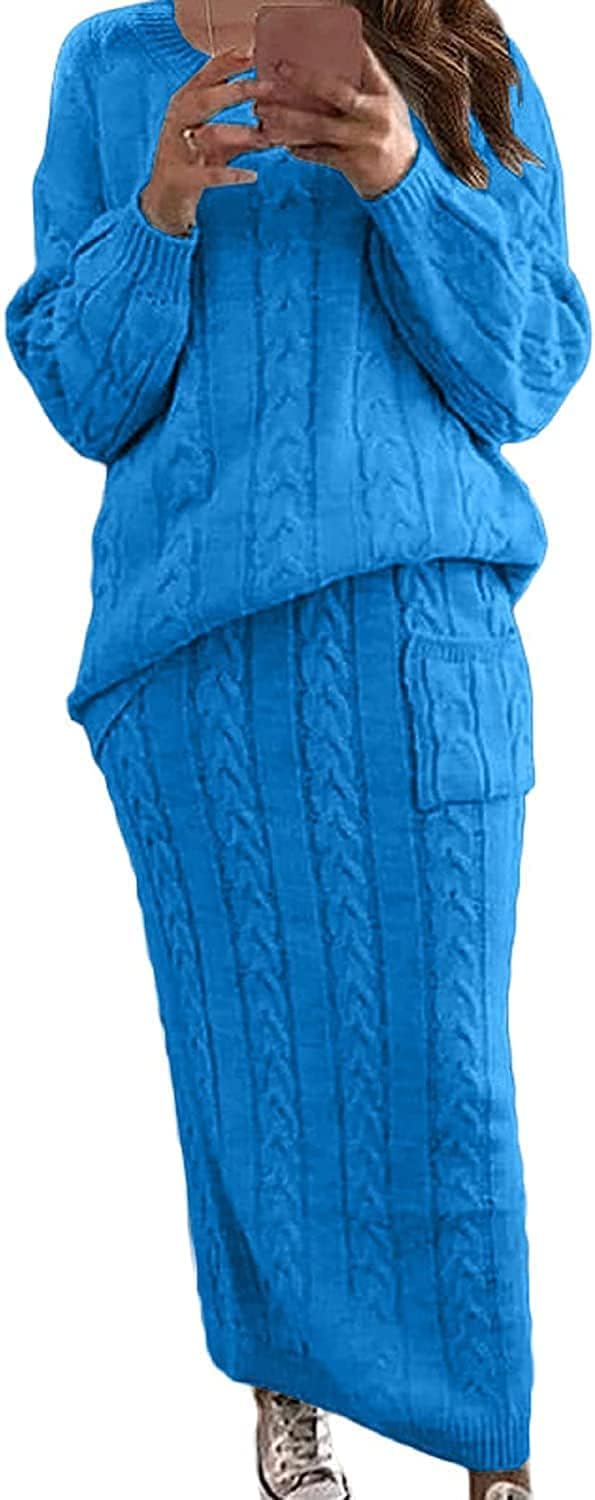 CHARTOU Women's Winter Chunky Cable Knit Long Skirt Set Review
