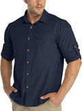 Men's Long Sleeve Hiking Shirt UPF 50 - Lightweight Quick Dry