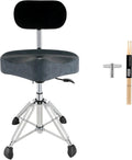 ROWELL Drum Throne with Backrest Hydraulic Drum Stool - Stable Comfort