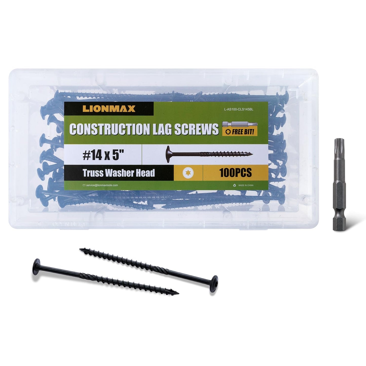 LIONMAX 5 Inch Lag Screws for Heavy Duty Wood Construction