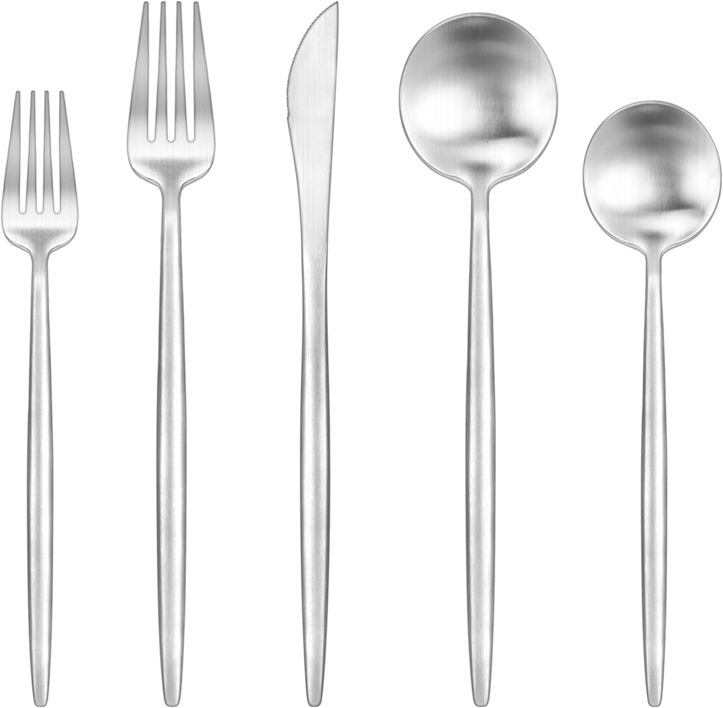 Silverware Set For 8 - 40 Pieces Matte Flatware Set for Dining