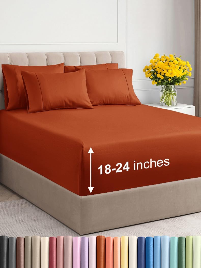 Extra Deep King Sheet Set - 6 Piece Breathable & Cooling Sheets