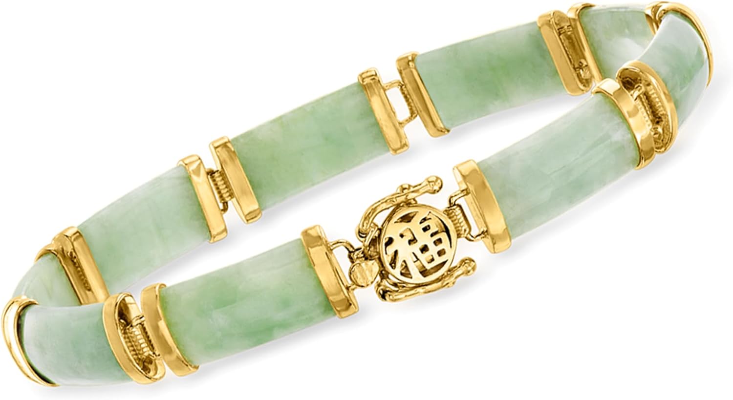 Jade Good Fortune Bracelet in 18kt Gold Over Sterling Silver