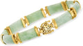 Jade Good Fortune Bracelet in 18kt Gold Over Sterling - Classic Green