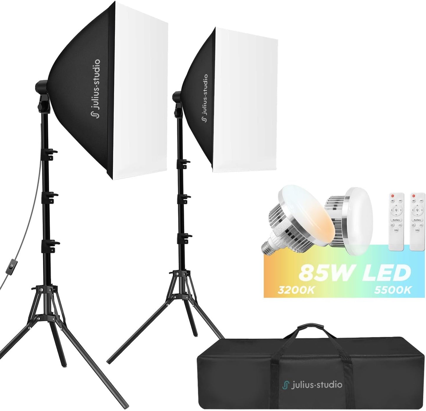 Julius Studio 85W LED Softbox Lighting Kit for Photographers