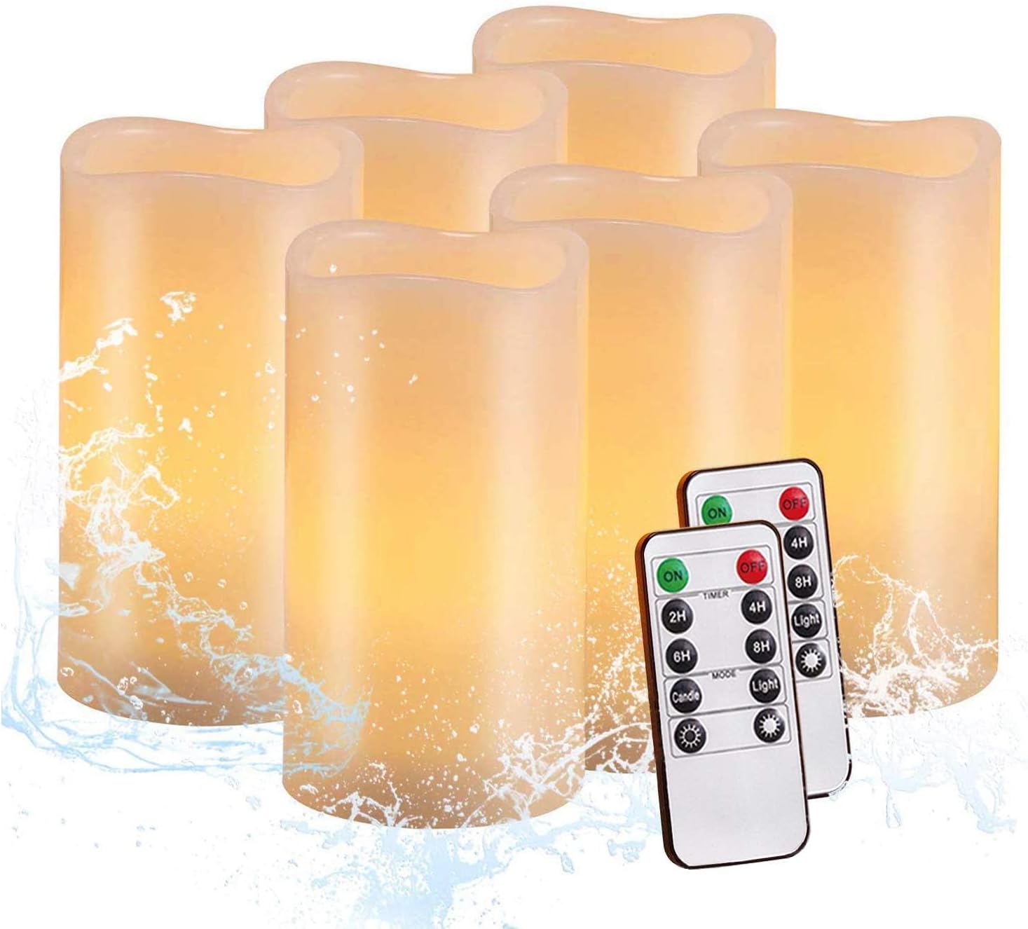 Realistic Flickering LED Candles Set of 6 for Indoor Outdoor Use