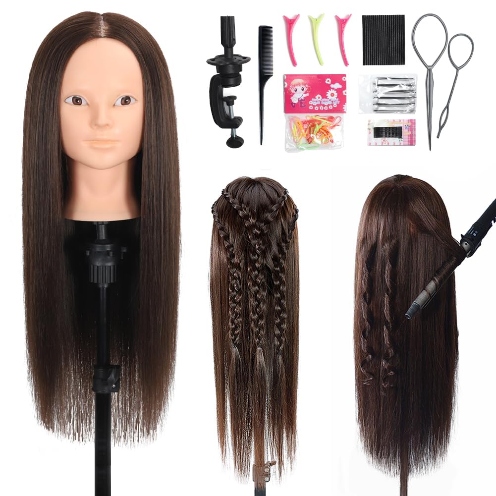 Mannequin Head with 70% Human Hair for Cosmetology Practice