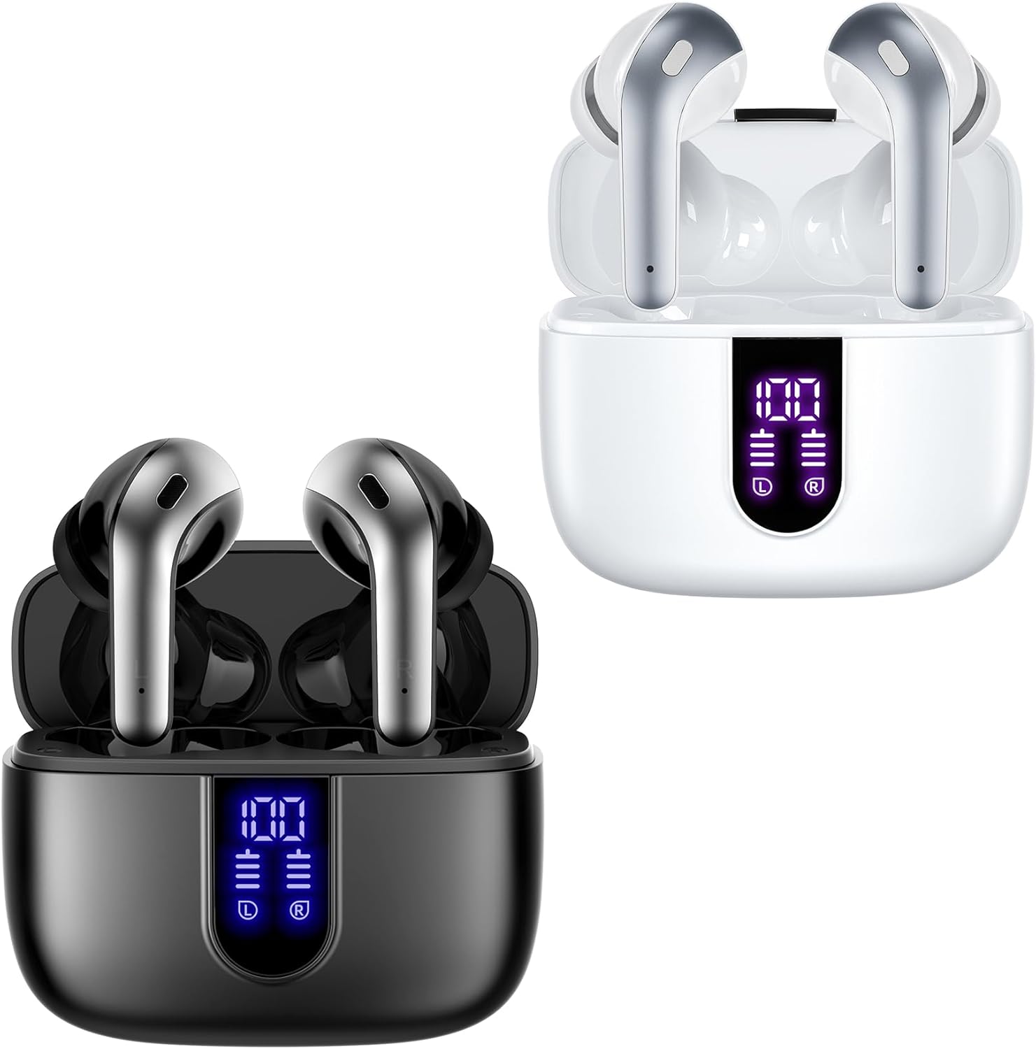 TAGRY True Wireless Earbuds 60H Playback - Black/White