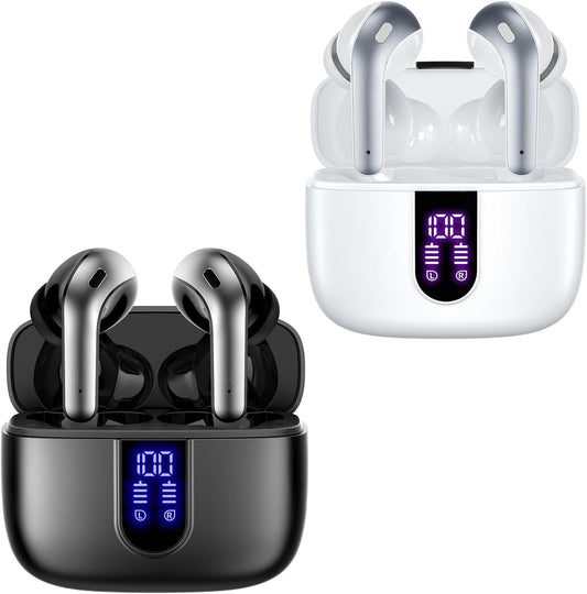 TAGRY True Wireless Earbuds 60H Playback - Black/White