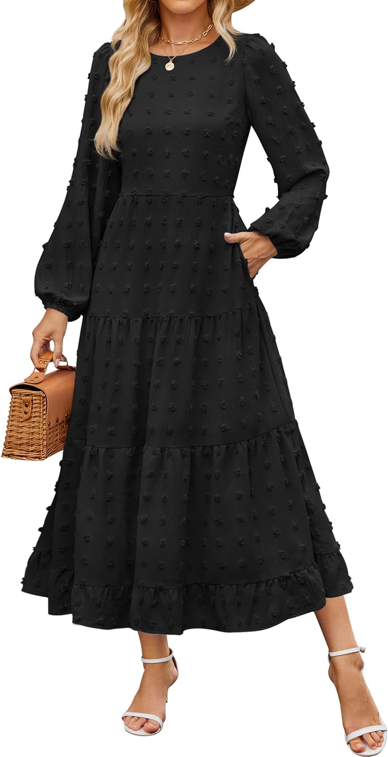 ZESICA Women's Fall Long Sleeve Maxi Dress for Every Occasion