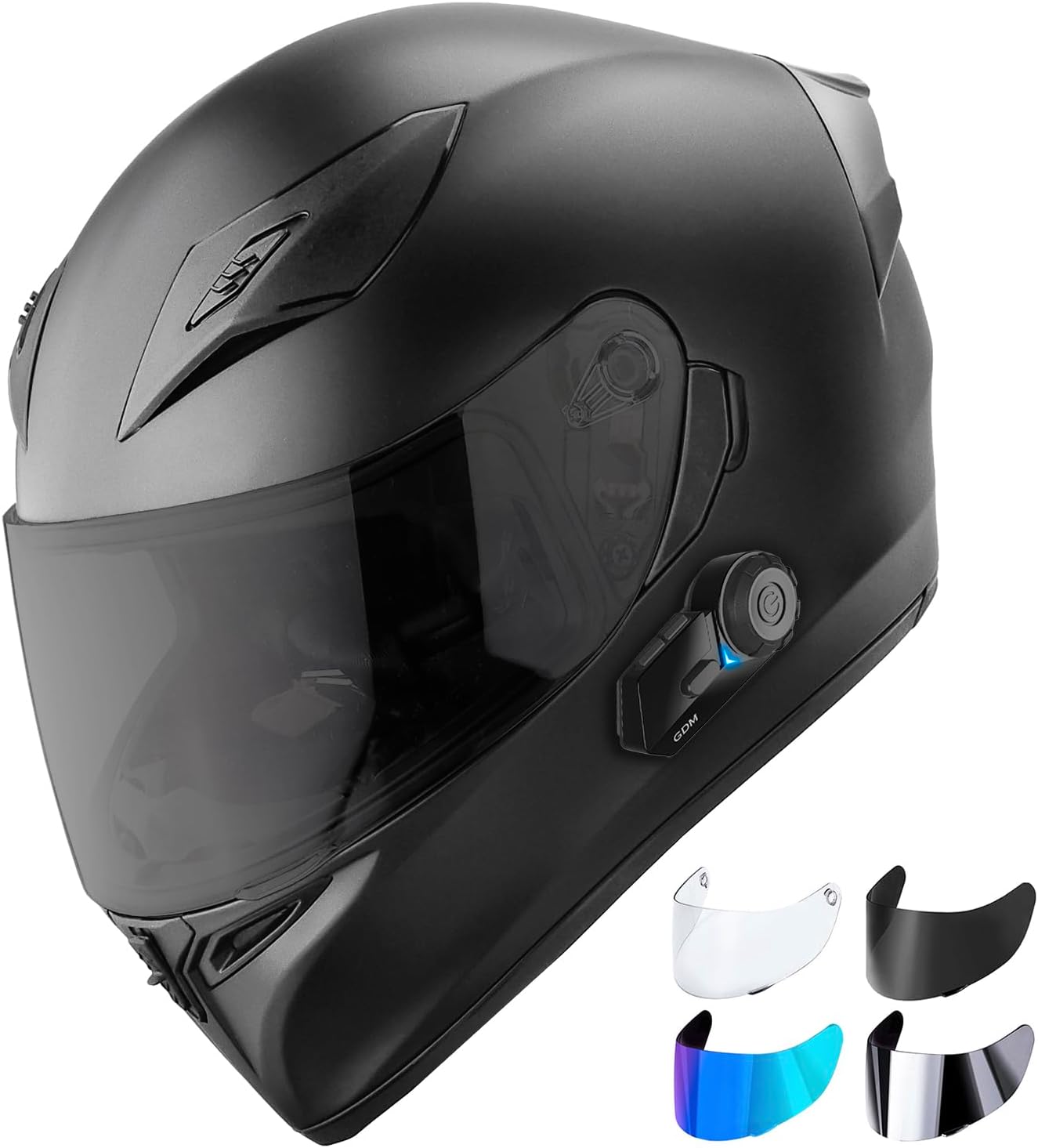 Bluetooth Motorcycle Helmet with GDM SuperSonic Headset Bundle