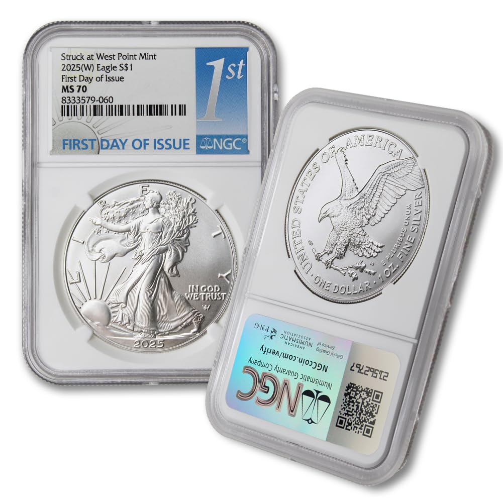 2025 1 oz American Silver Eagle Coin MS-70 First Day of Issue