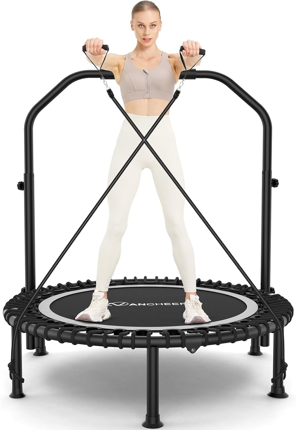 40in Foldable Mini Trampoline for Home and Gym Exercise
