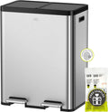 EKO Essential 8+8 Gallon Dual Trash Can - Dual Pedal Recycler
