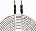 1/4 TRS Male to Male Stereo Cable 150 ft White - Balanced Audio Cable