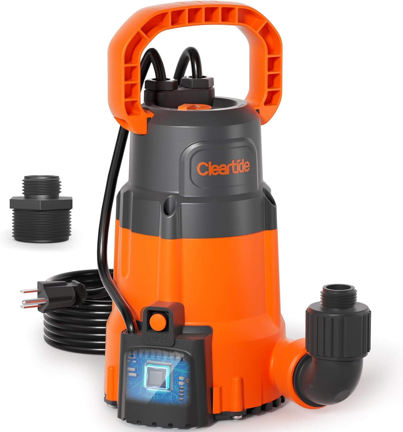 Cleartide Submersible Sump Pump with Smart Water Sensor Features