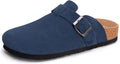FITORY Mens Suede Clogs with Arch Support - Cushioned Cork Mules