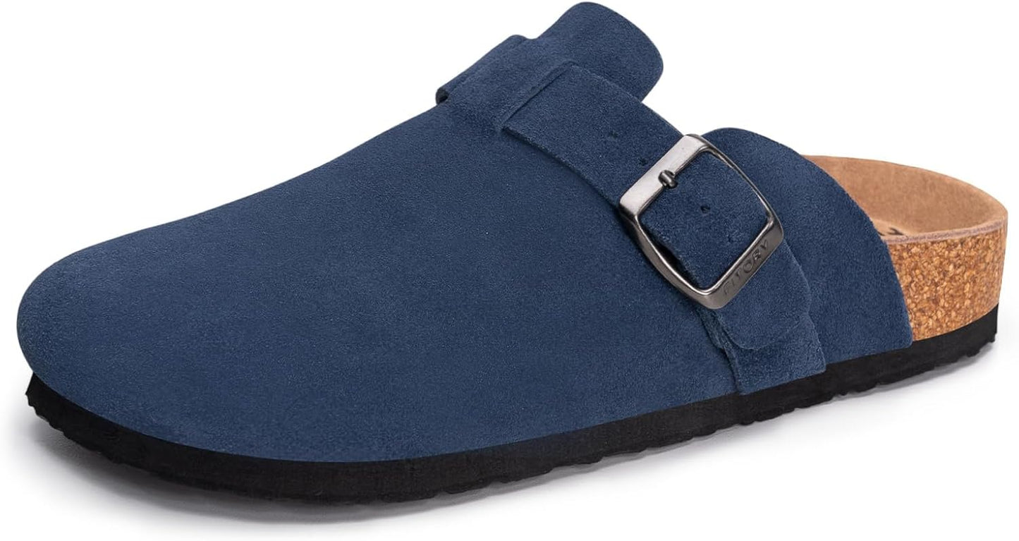 FITORY Mens Suede Clogs with Arch Support for Ultimate Comfort