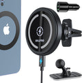 Magsafe Car Mount Charger 15W Fast Charging - Magnetic Auto Lock